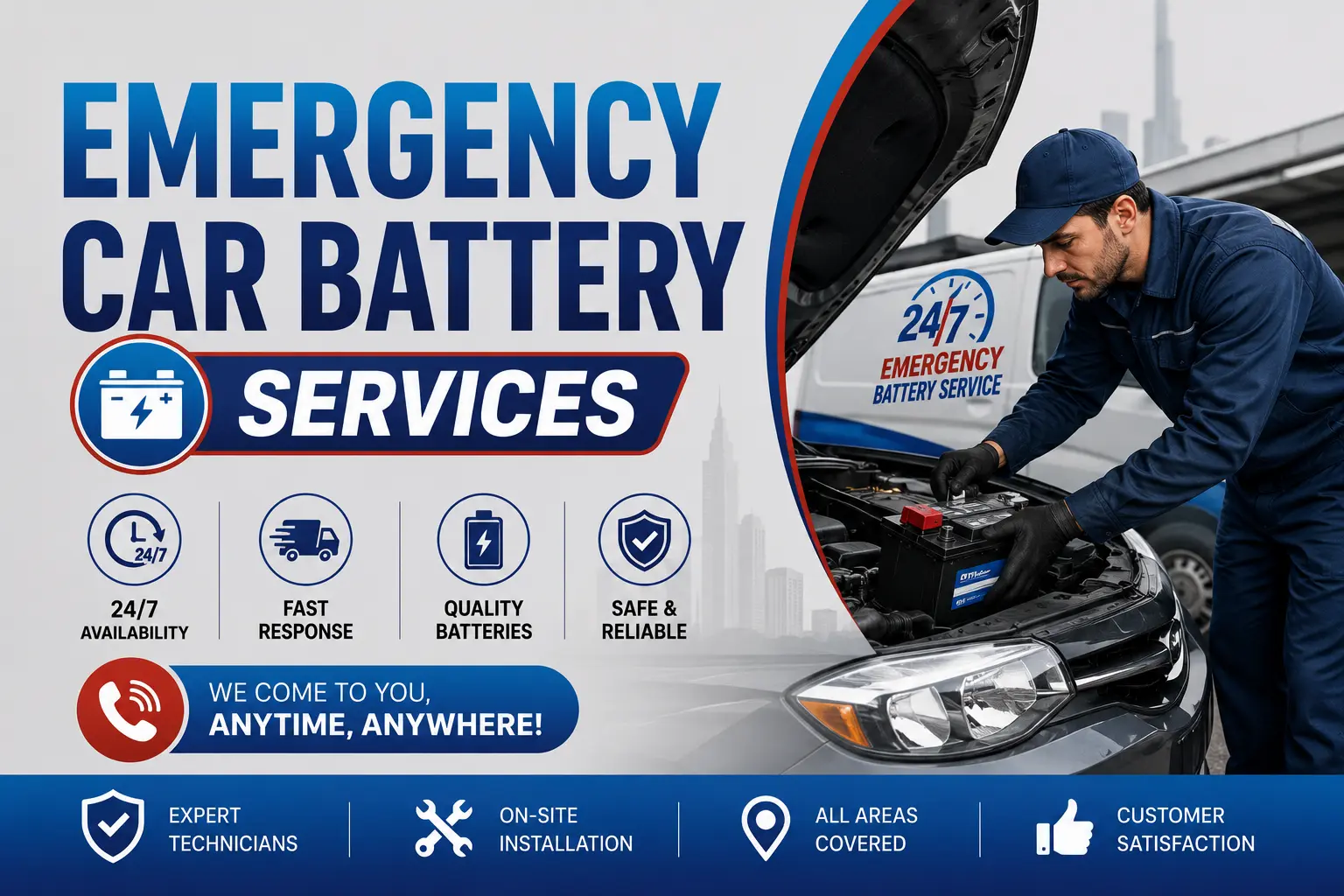 Emergency Car Battery Services in Dubai